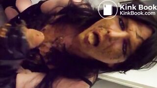 sexy scat whore in high heels fucks ass