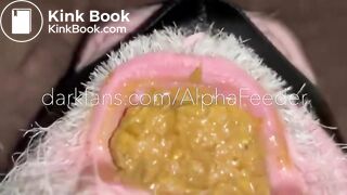 Alpha Feeding an  Old Pig