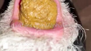 Alpha Feeding an  Old Pig