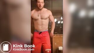 HOT Muscular Ripped Str8 Dude Farts Flexes Cums an