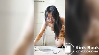 Slave girl public toilette scat