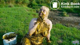 Collecting cowshit and masturbate in manure