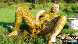 Collecting cowshit and masturbate in manure