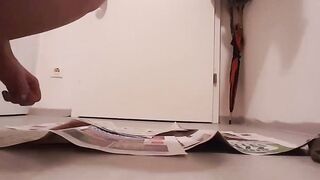 Kinky Girl Poops on Newspaper