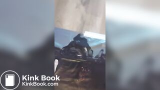 Art: painting with my feet  black and red