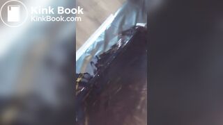 Art: painting with my feet  black and red