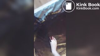 Art: painting with my feet  black and red