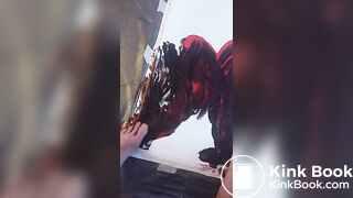 Art: painting with my feet  black and red