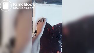 Art: painting with my feet  black and red