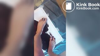 Art: painting with my feet  black and red