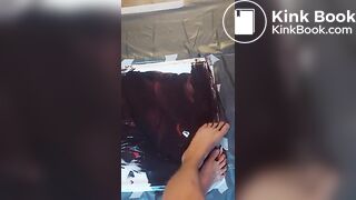 Art: painting with my feet  black and red