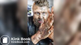 Full head shit smearing & dildo deep throat