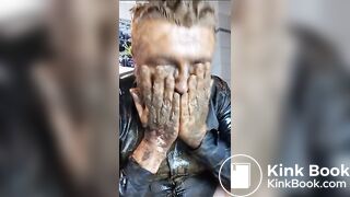 Full head shit smearing & dildo deep throat