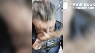 Full head shit smearing & dildo deep throat