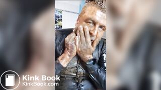 Full head shit smearing & dildo deep throat