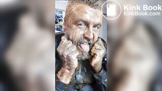 Full head shit smearing & dildo deep throat