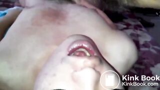 Shit And Piss In The Faggot's Mouth