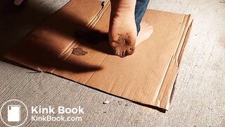 Very  nessy wife wash outside in pantyhose