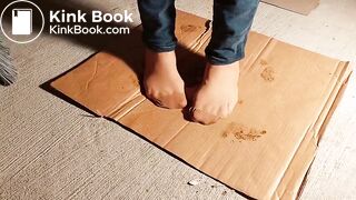 Very  nessy wife wash outside in pantyhose