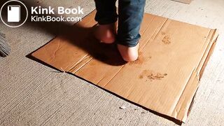 Very  nessy wife wash outside in pantyhose