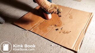 Very  nessy wife wash outside in pantyhose