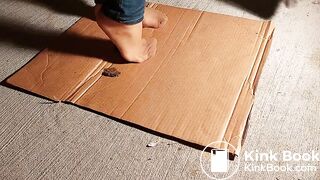 Very  nessy wife wash outside in pantyhose