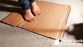 Very  nessy wife wash outside in pantyhose