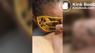 BLACK TOILET BITCH EATS FROM WHITE MASTERS ASS