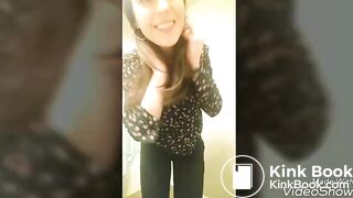 Scat goddes put buttplug and shit in public toilet