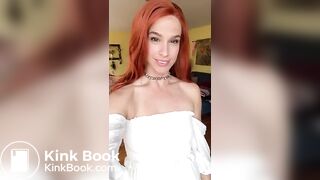 Red hair girl shit at she walks