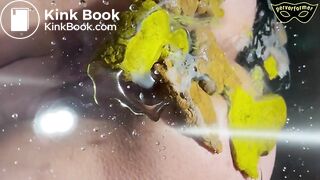 He licks her dirty ass