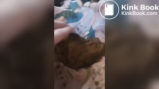 My submissive whore eating shit n jerkin it