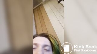 My submissive whore eating shit n jerkin it