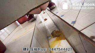 Beautiful women poop in the toilet