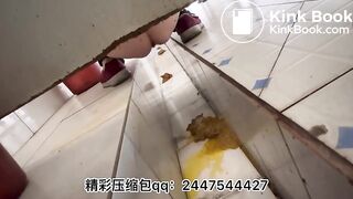 Beautiful women poop in the toilet