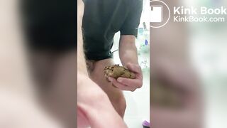 Breakfast Amsterdam male eats his poo