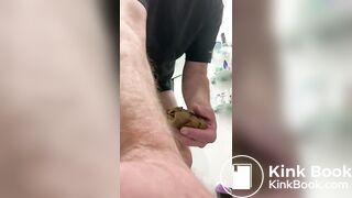 Breakfast Amsterdam male eats his poo