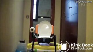 Pretty girls shit and piss on their toilet slave
