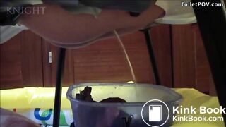 Pretty girls shit and piss on their toilet slave