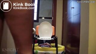 Pretty girls shit and piss on their toilet slave