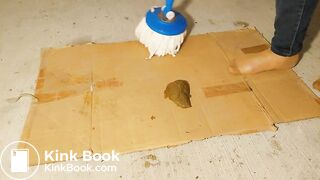 Milf try to crush bid dog shit