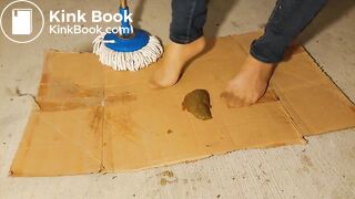 Milf try to crush bid dog shit