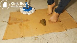 Milf try to crush bid dog shit