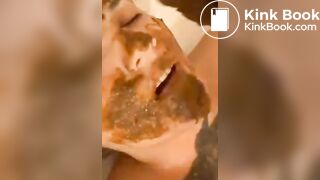 Shit facial for worthless human toilet whore