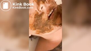 Shit facial for worthless human toilet whore