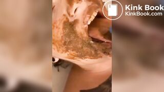 Shit facial for worthless human toilet whore