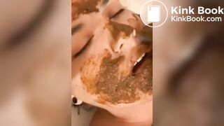 Shit facial for worthless human toilet whore