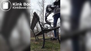 Shitting on a Bench by the Road