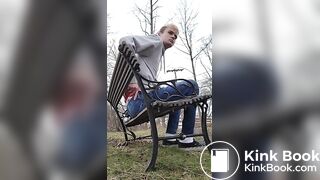 Shitting on a Bench by the Road