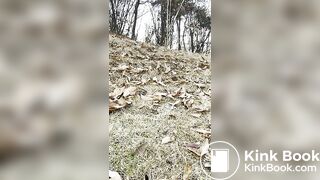 Korean guy shitting outdoors